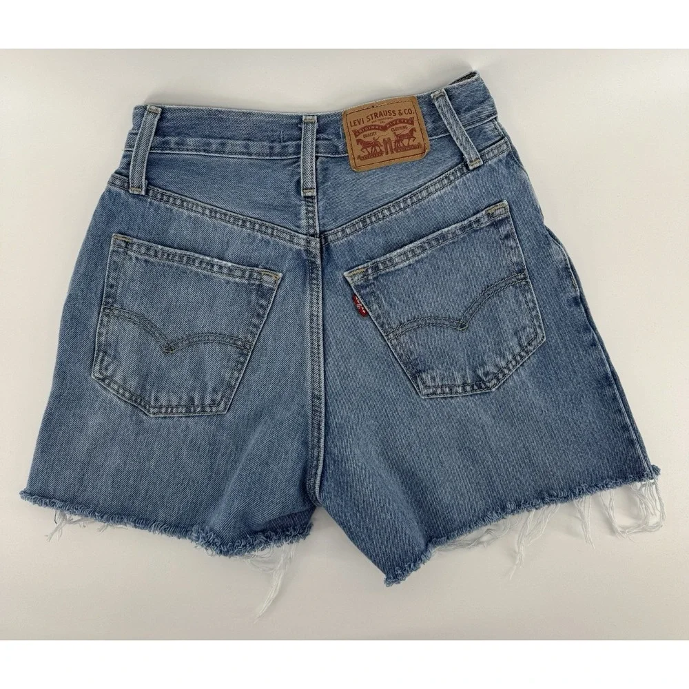 Levi's '94 Baggy Women's High Rise Cut Off Denim Shorts Distressed Size 24W